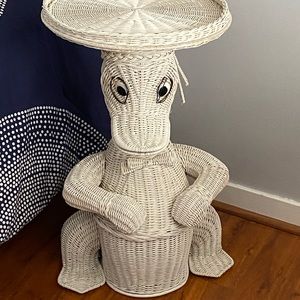 Rare Vintage 1940’s Wicker Donald Duck Side Table